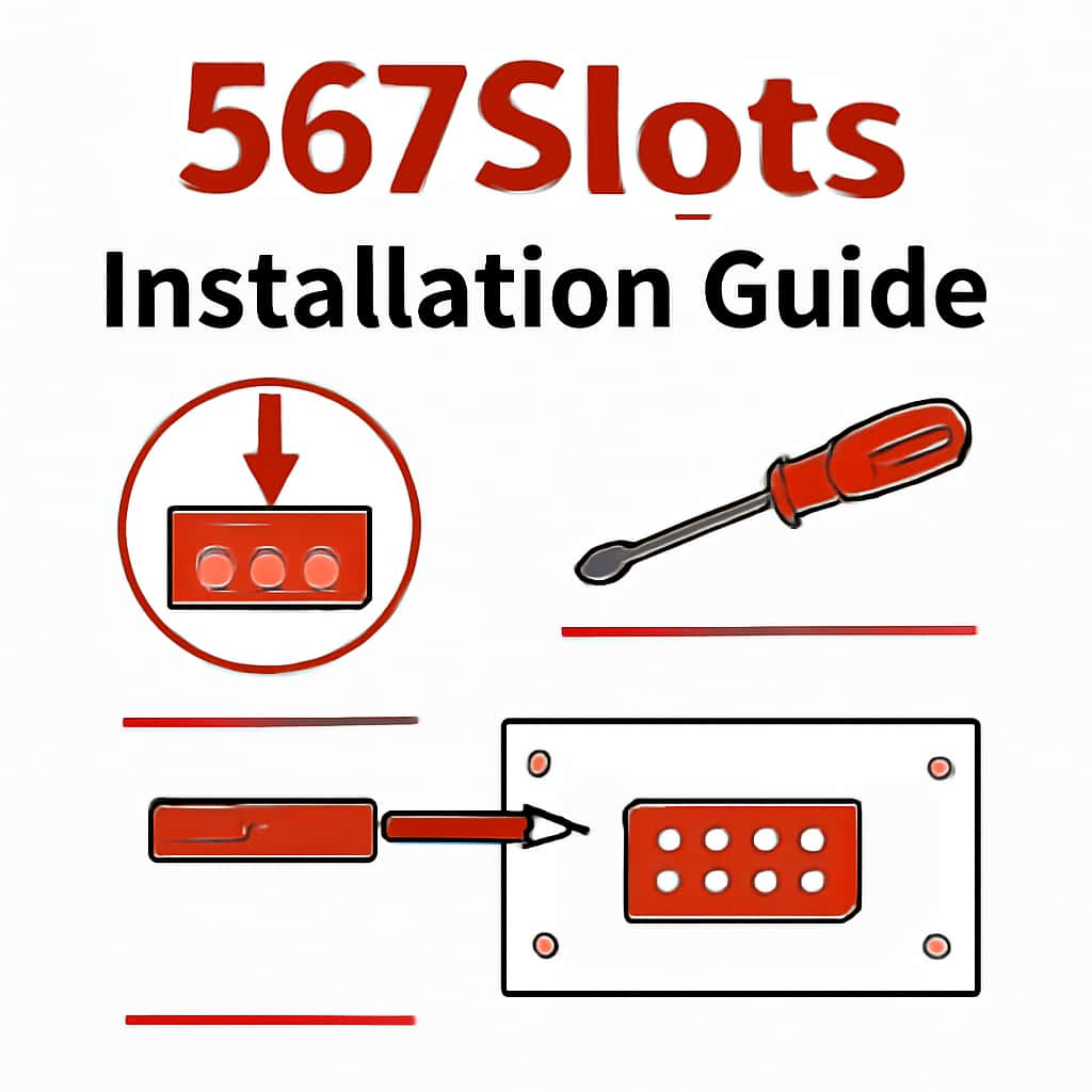 Illustration showing the installation steps for the 567Slots app.