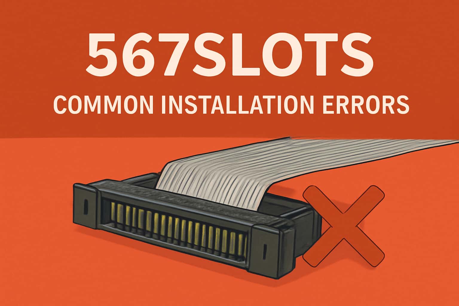 An informational graphic illustrating common installation errors for the 567Slots app.