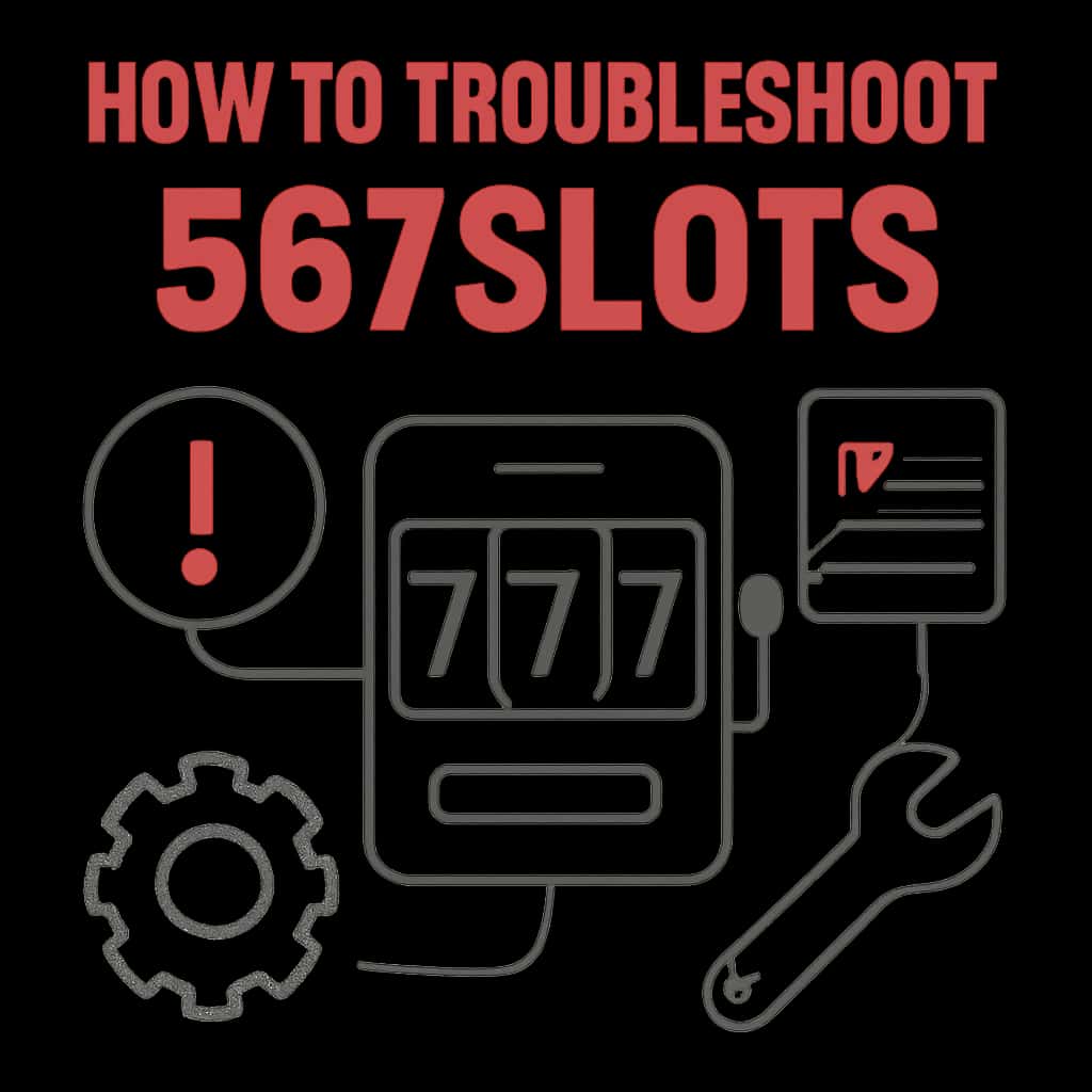 Illustration detailing troubleshooting methods for 567Slots.