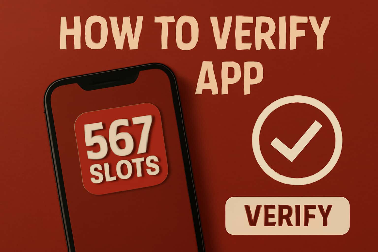 An informative scene illustrating the verification process of the 567Slots app.