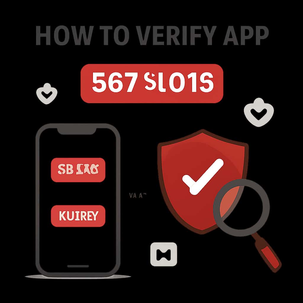 A diagram illustrating the steps to verify the 567Slots app.