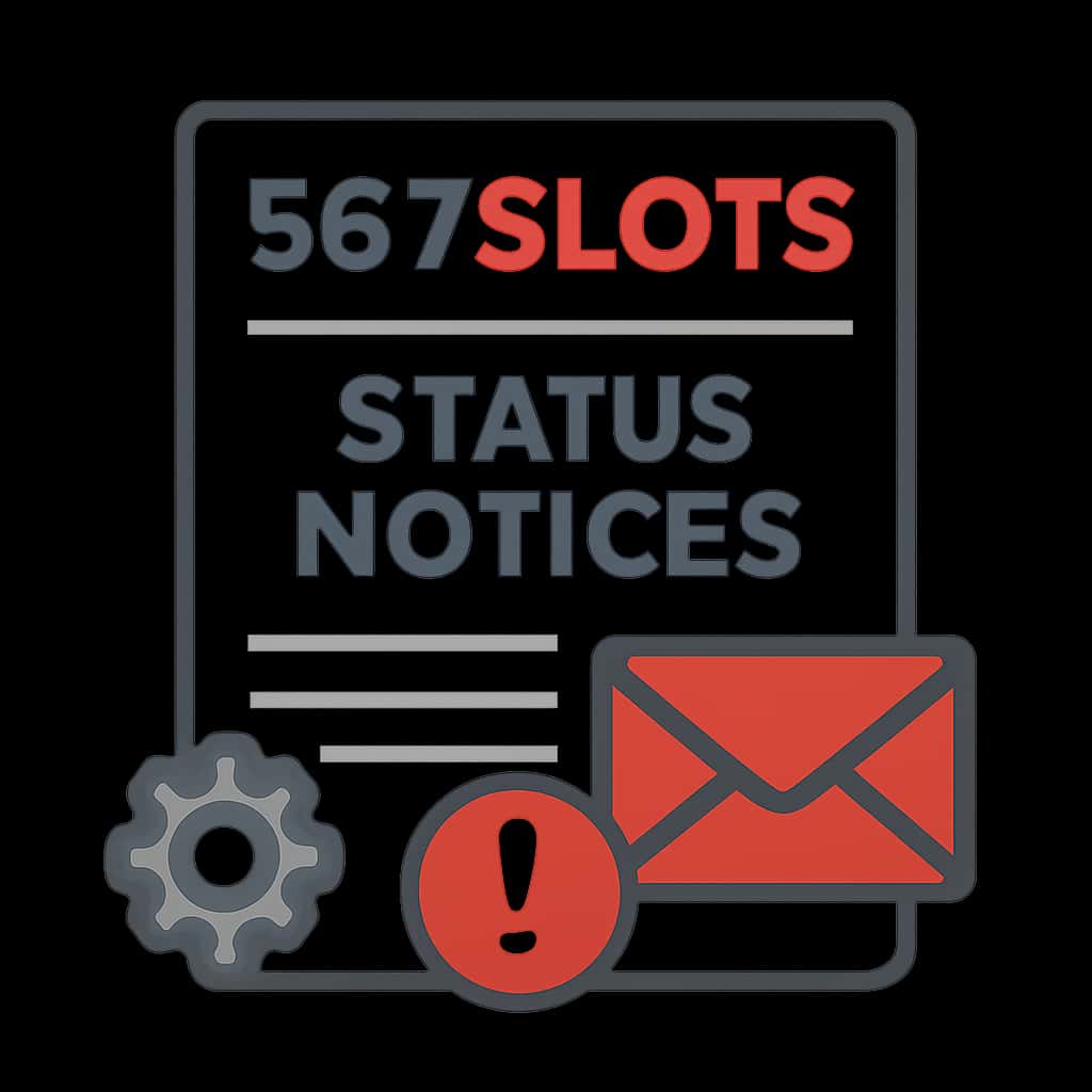 An educational diagram illustrating the process involved in 567Slots Status Notices.