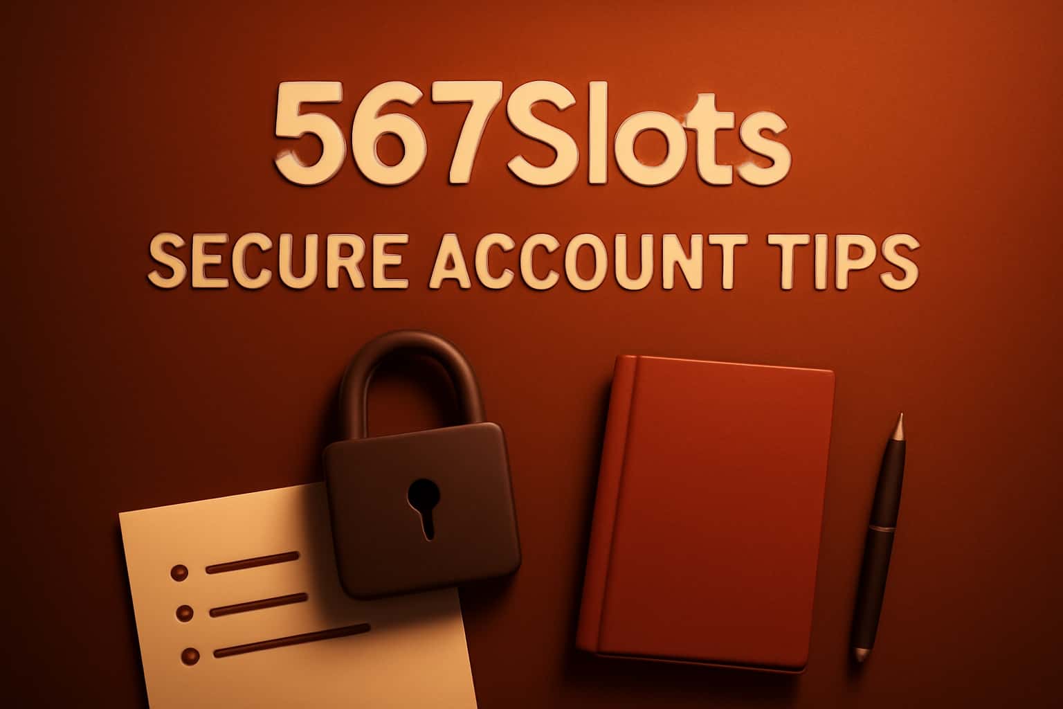 An informative scene illustrating secure practices for managing a 567Slots account.